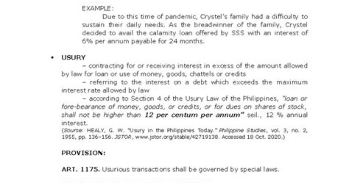 What Is Usurious Transactions?