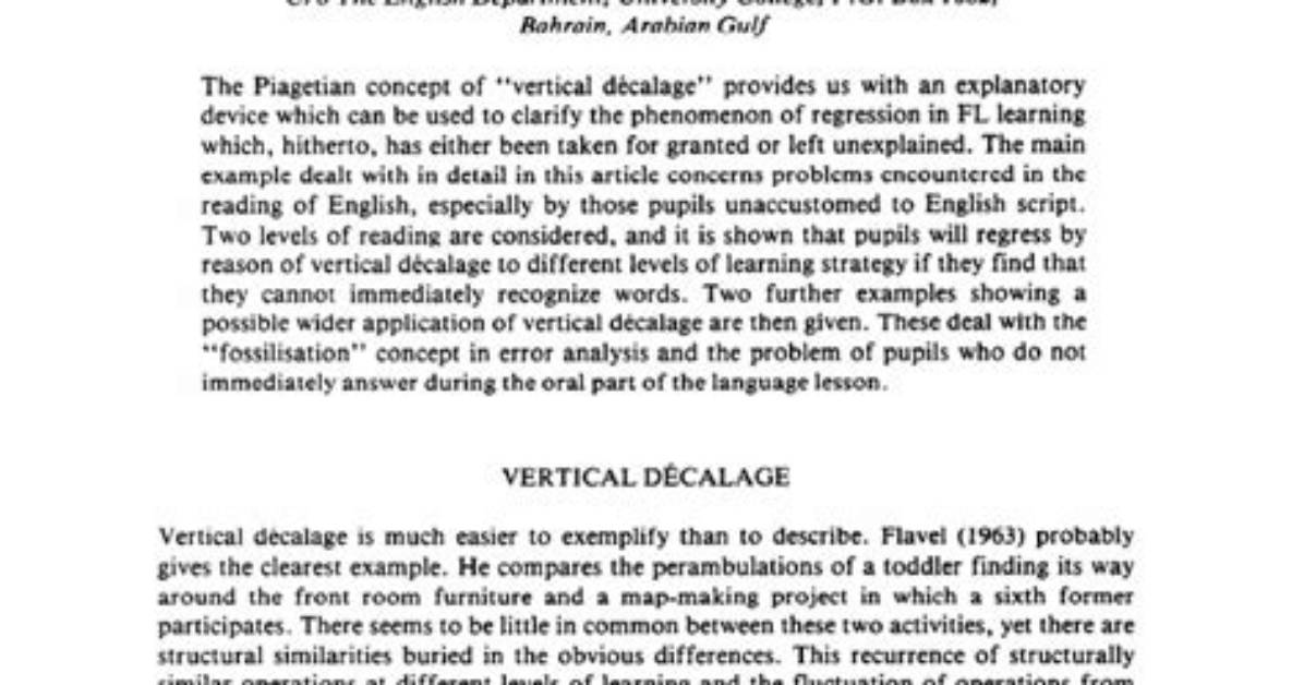 What Is Vertical Decalage?