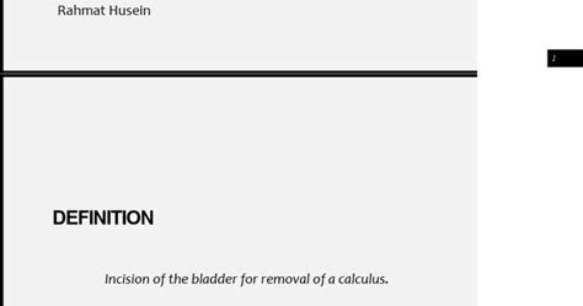 What Is Vesicolithotomy