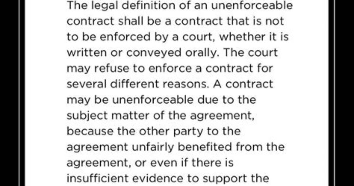 What Makes a Contract Unenforceable Uk