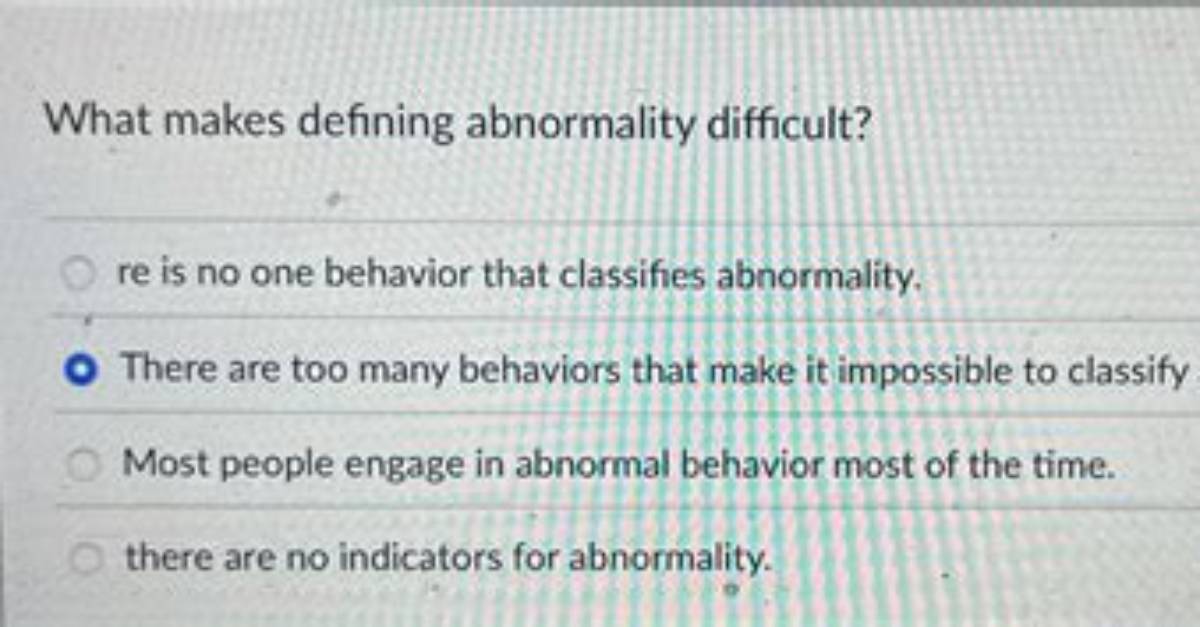 What Makes Defining Abnormality Difficult