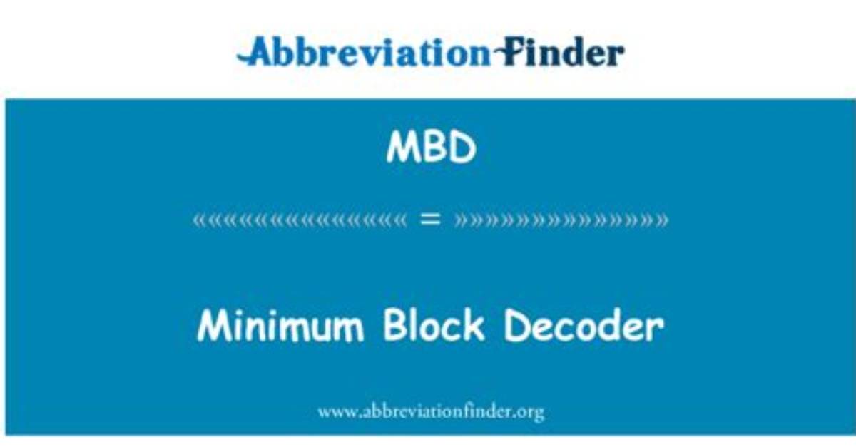 What Mbd Stands for?
