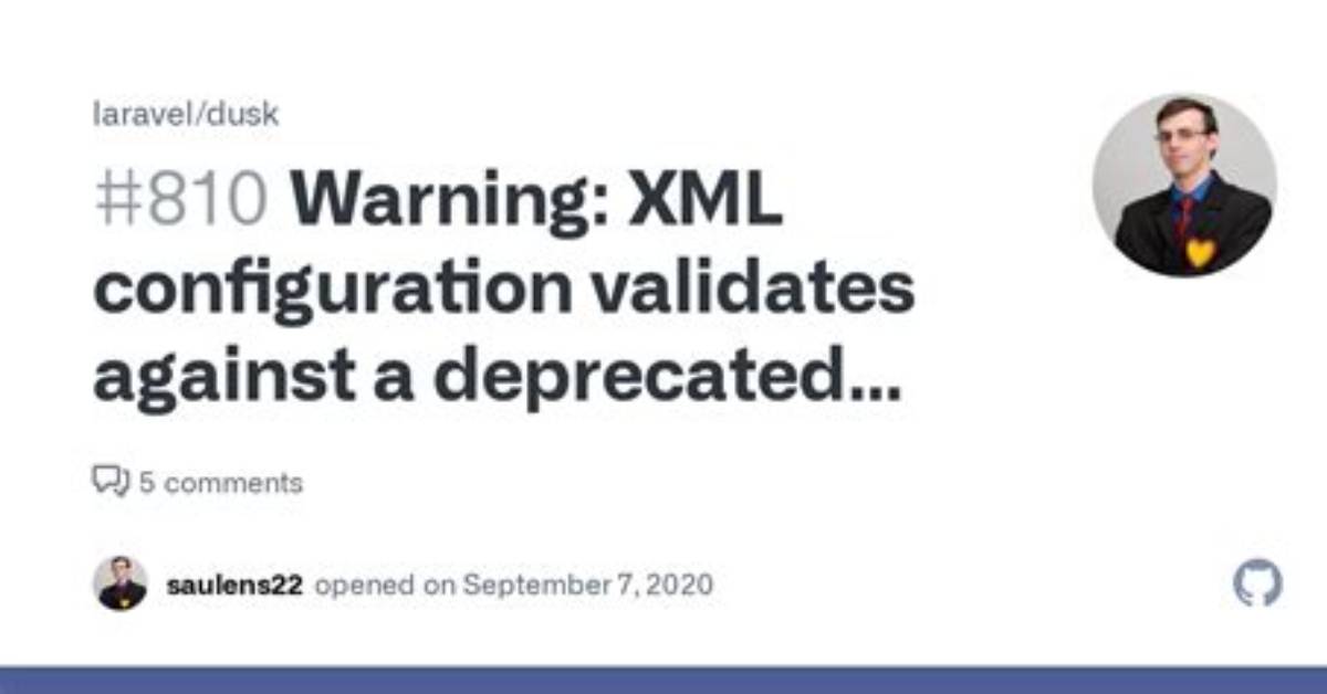 What Means: "Your Xml Configuration Validates Against a Deprecated Schema. Migrate Your Xml Configuration Using "--Migrate-Configuration"!"