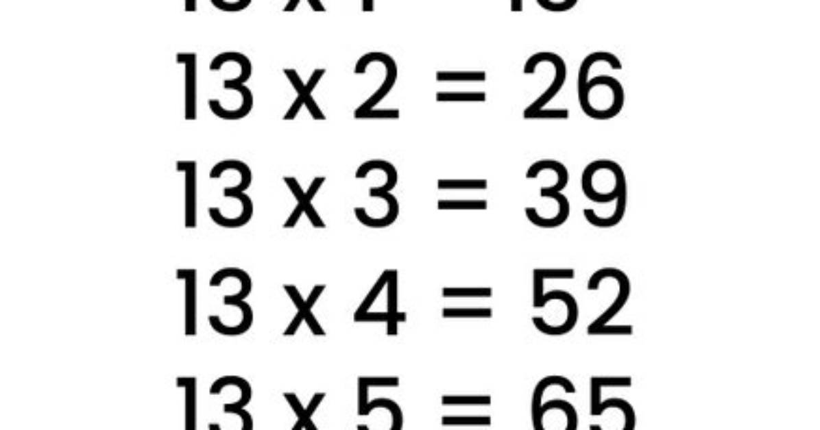 What Multiplication Equals 13?