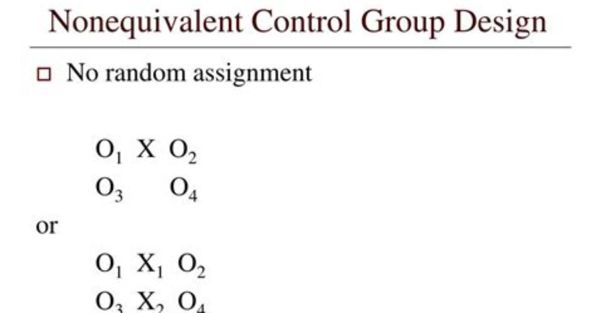 What Nonequivalent Control Group Design?