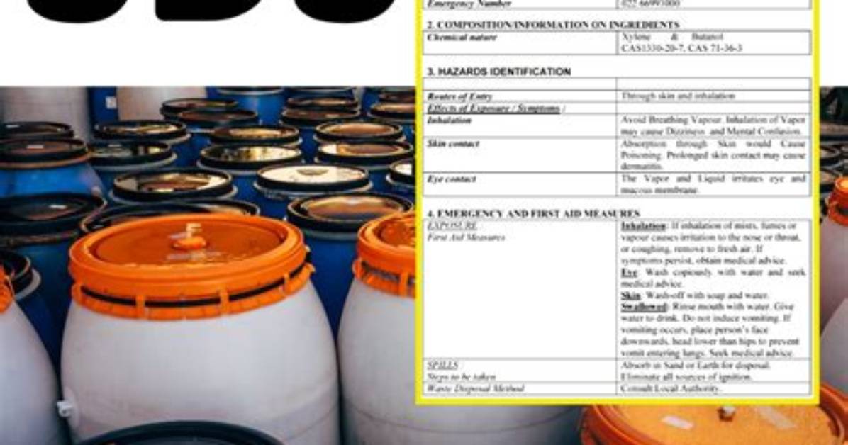 What Requires a Sds Sheet