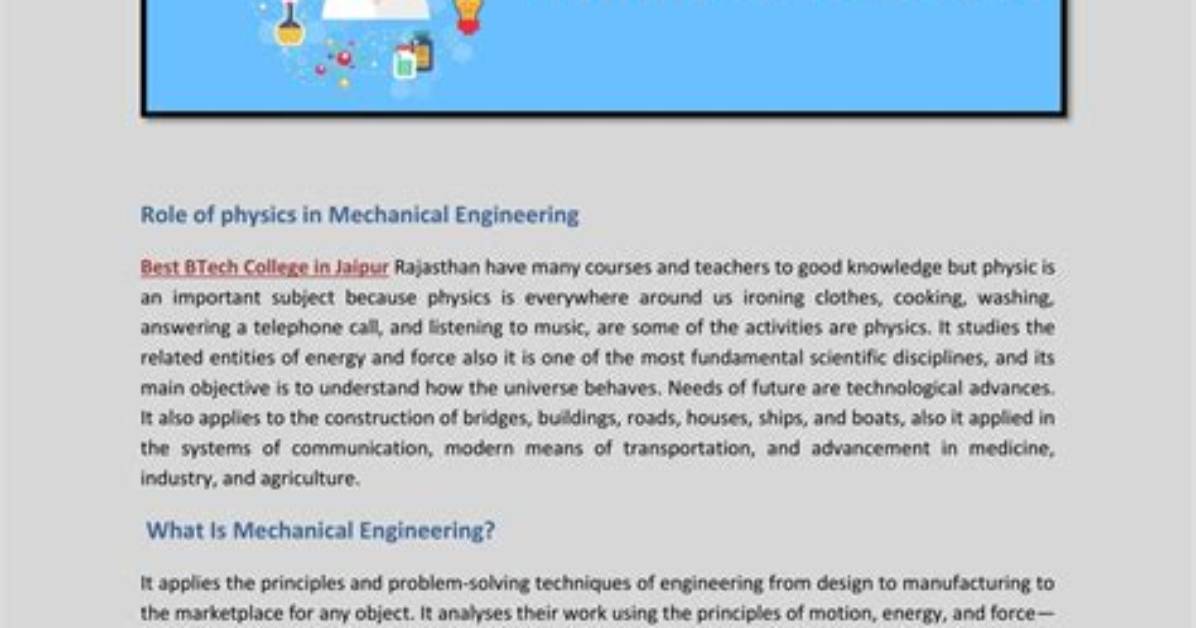What Role Does Physics Play in Improving Our Lives?