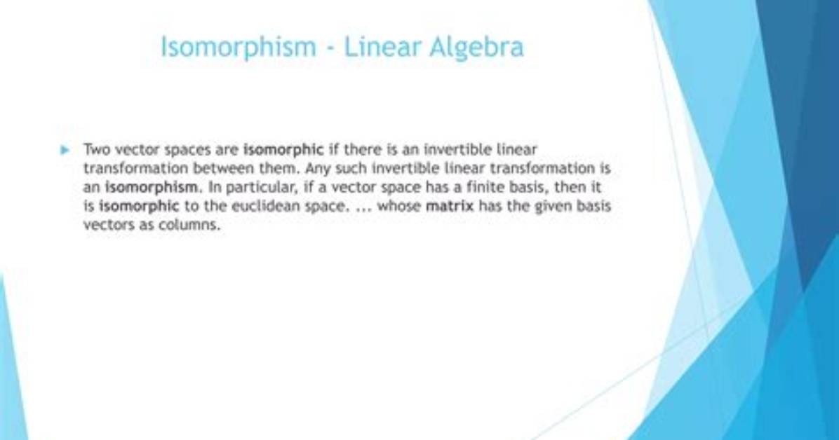 What's a Linear Isomorphism?