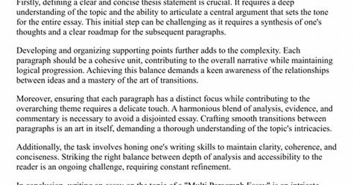 What's a Multi Paragraph?