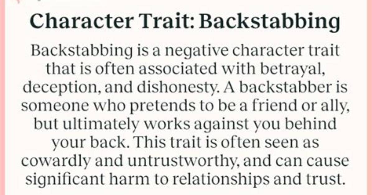 What's a Synonym for Backstabbing?