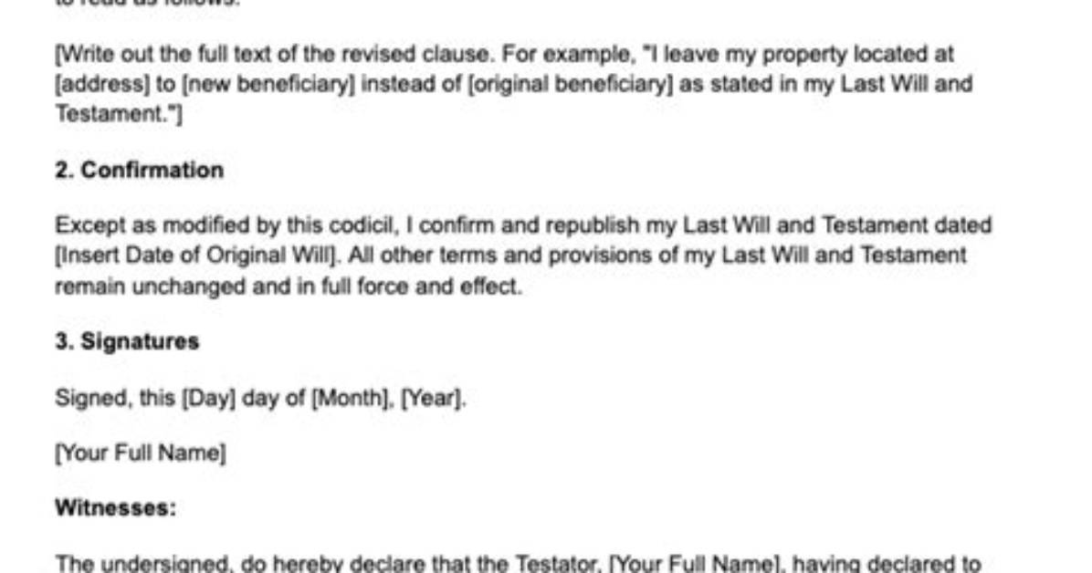 What's a Will Codicil?