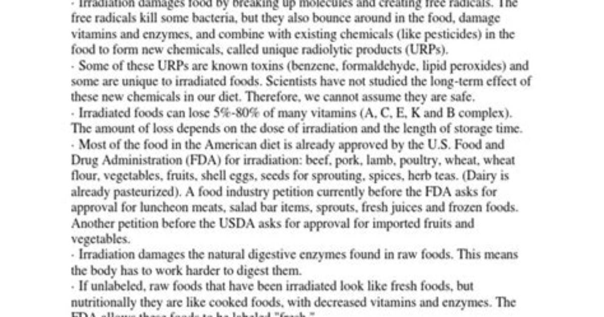 What's Wrong with Irradiation?
