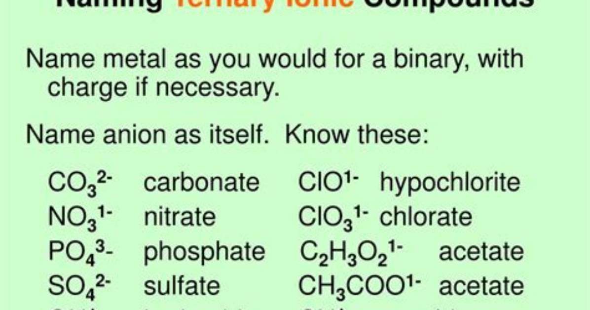 What Ternary Ionic Compounds?