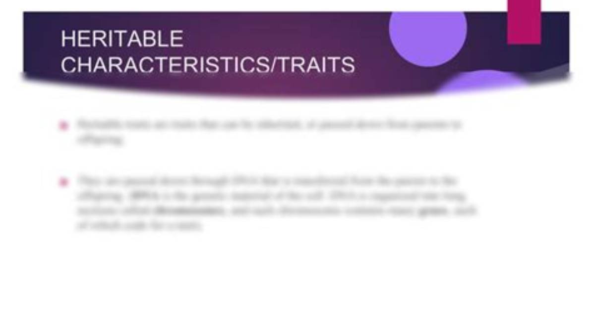 What Traits Are Heritable? | Contextresponse. Com