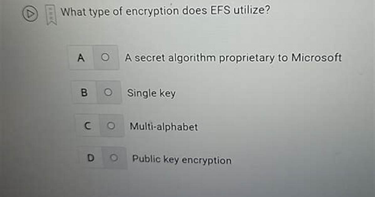 What Type of Encryption Does Efs Utilize?