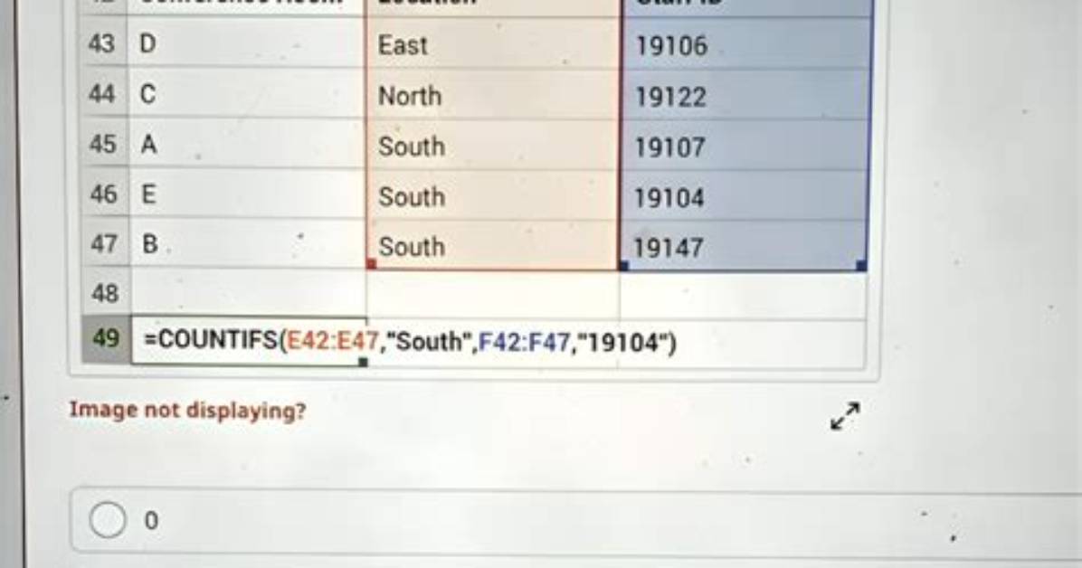 What Value Would Be Returned Based on the Formula in Cell A49?