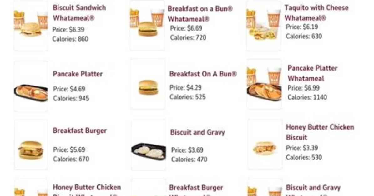 Whataburger Menu Breakfast Time
