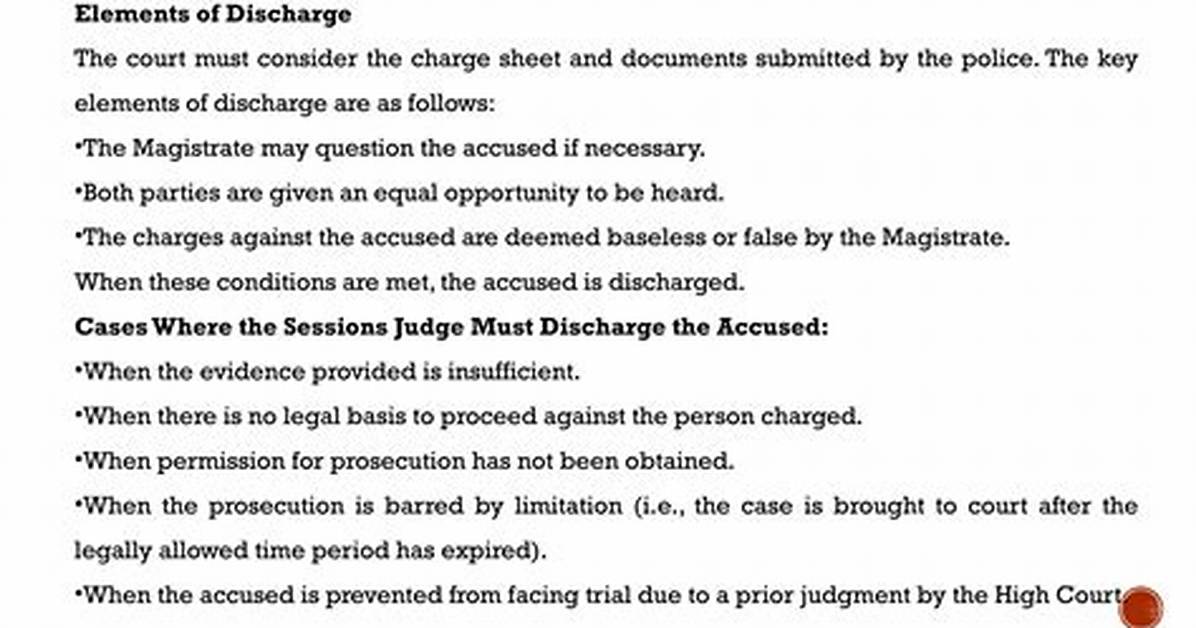 When Accused Is Discharged