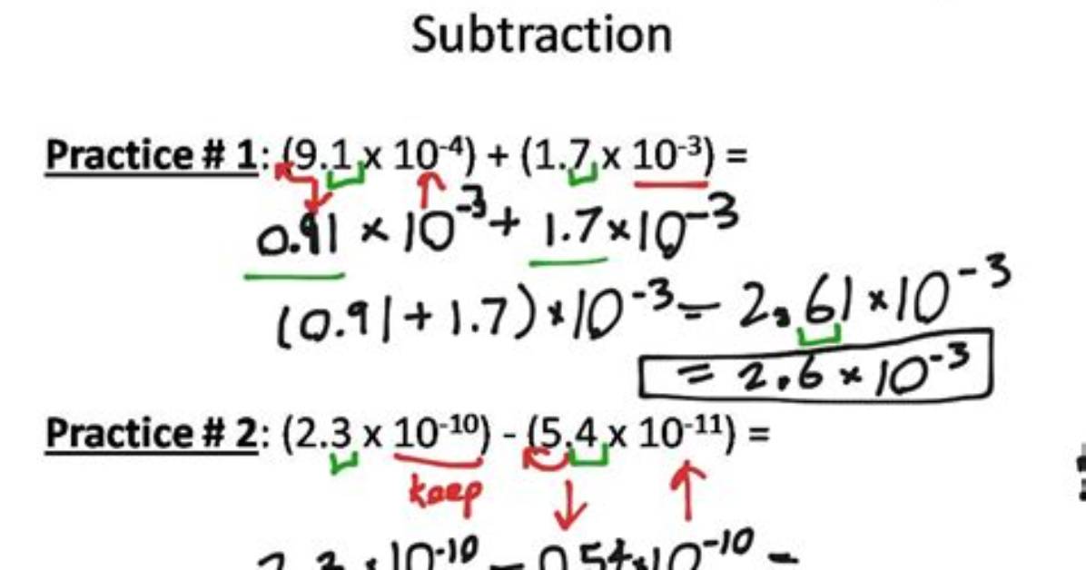 When Adding in Scientific Notation?