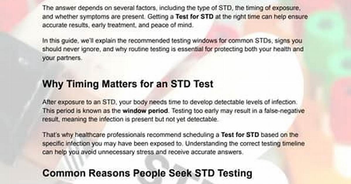 When After Exposure Should I Get Tested?
