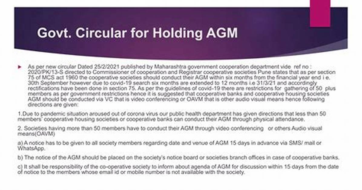 When Agm Should Be Conducted?