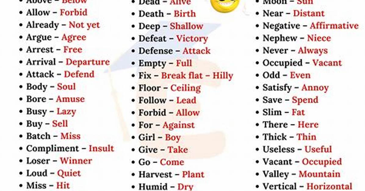 When Are Antonyms Used?