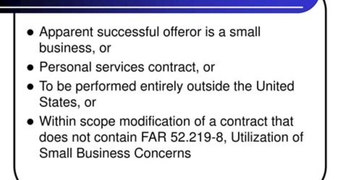 When Are Subcontracting Plans Required?