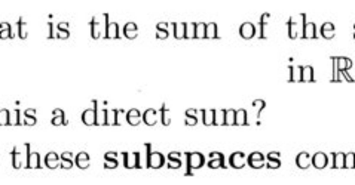 When Are Two Subspaces Complementary?