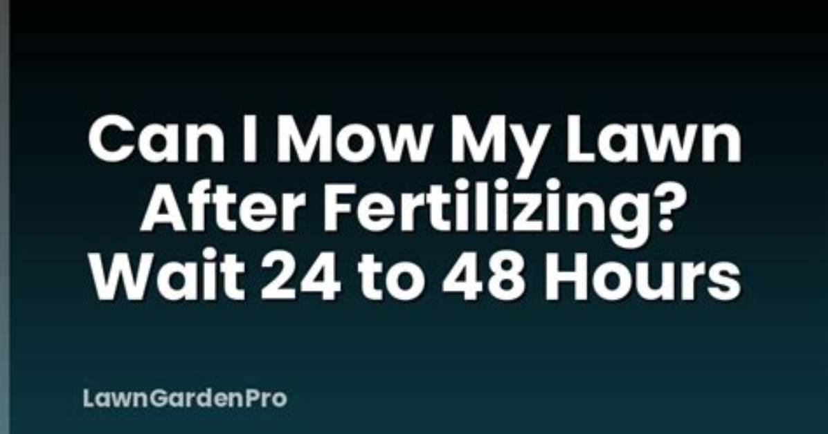 When Can I Mow After Fertilizing?