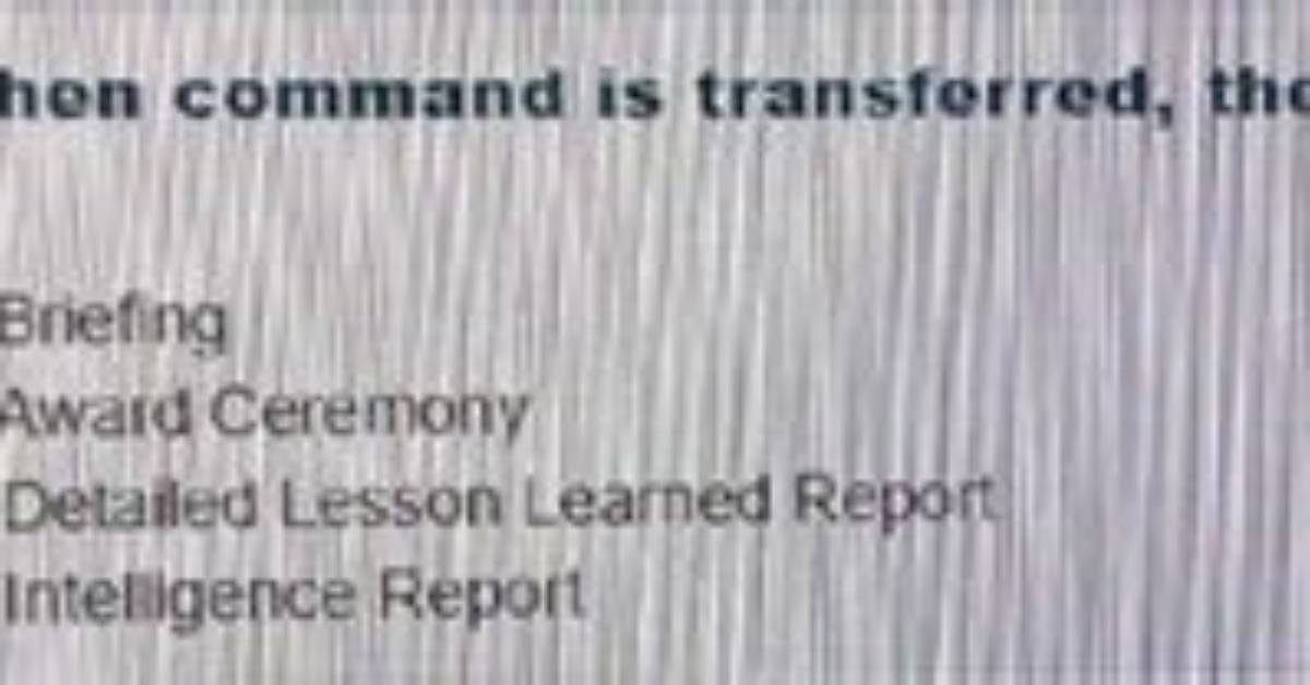 When Command Is Transferred the Process Should Include a?