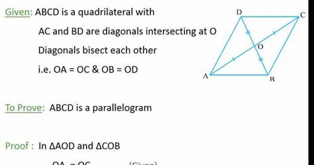 When Diagonals Bisect Each Other?