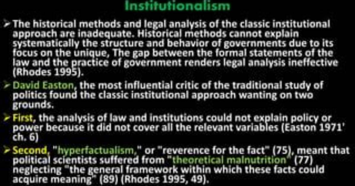 When Did Institutionalism Started?