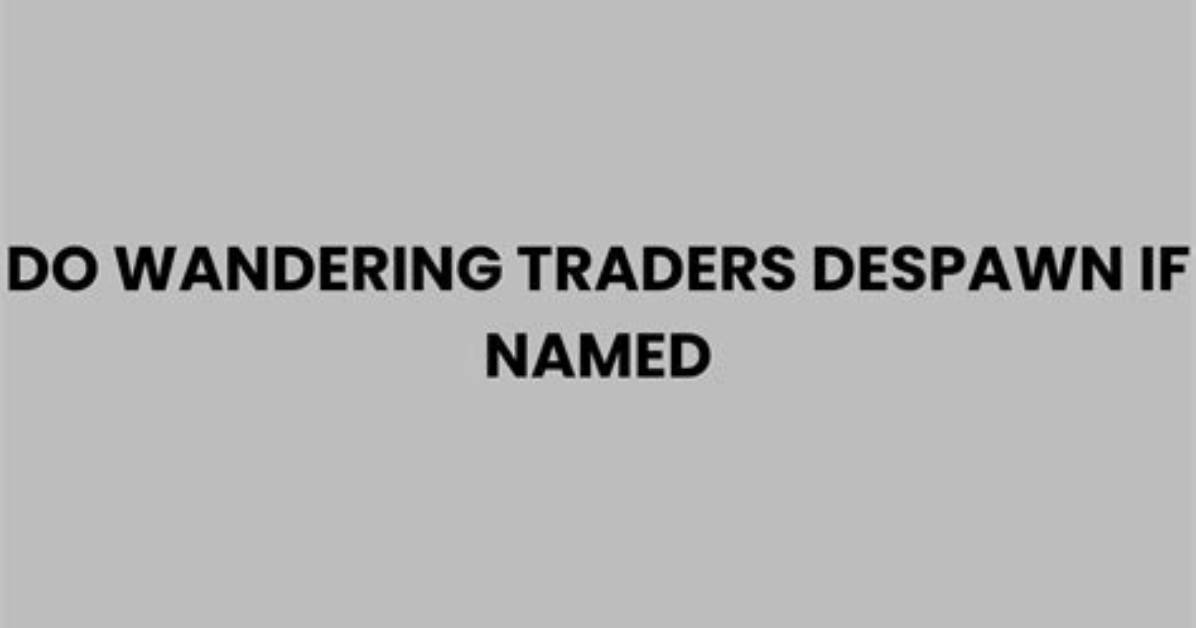 When Do Wandering Traders Despawn?