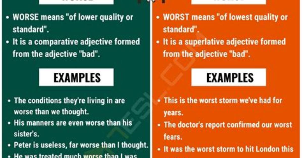 When Do You Use Worse?