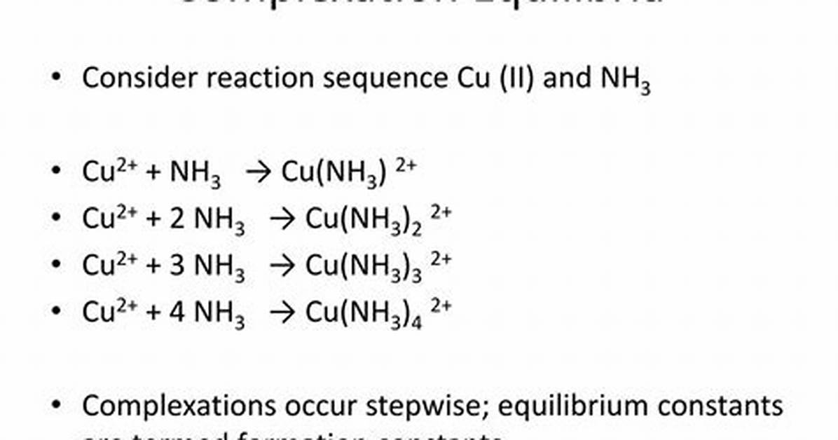 When Does Complexation Reaction Occur?