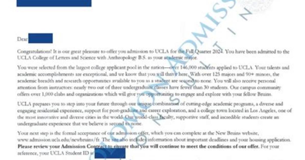 When Does Ucla Send Acceptance Letters