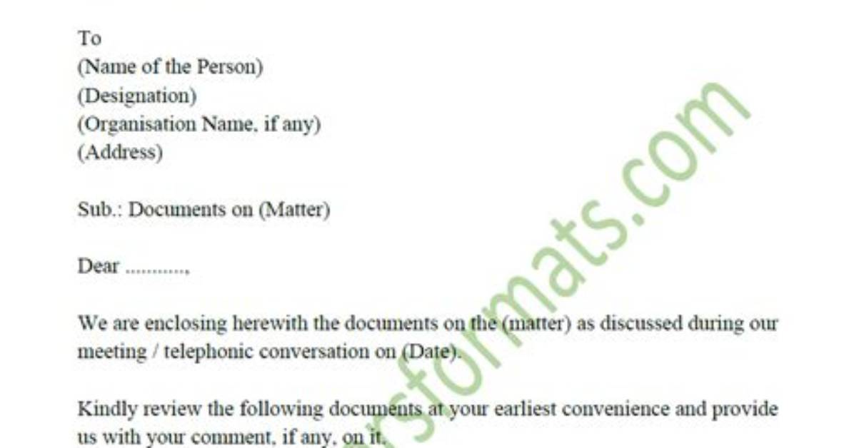 When Enclosing Documents with a Letter?