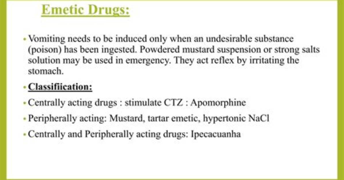 When Is a Emetic Used?