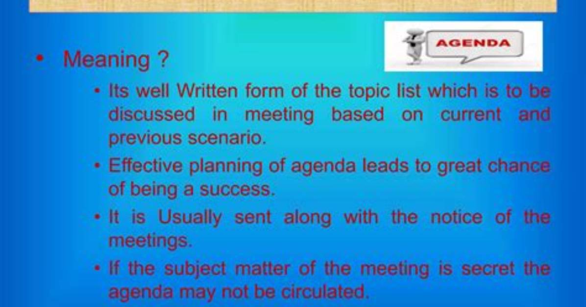 When Is Agenda Circulated?