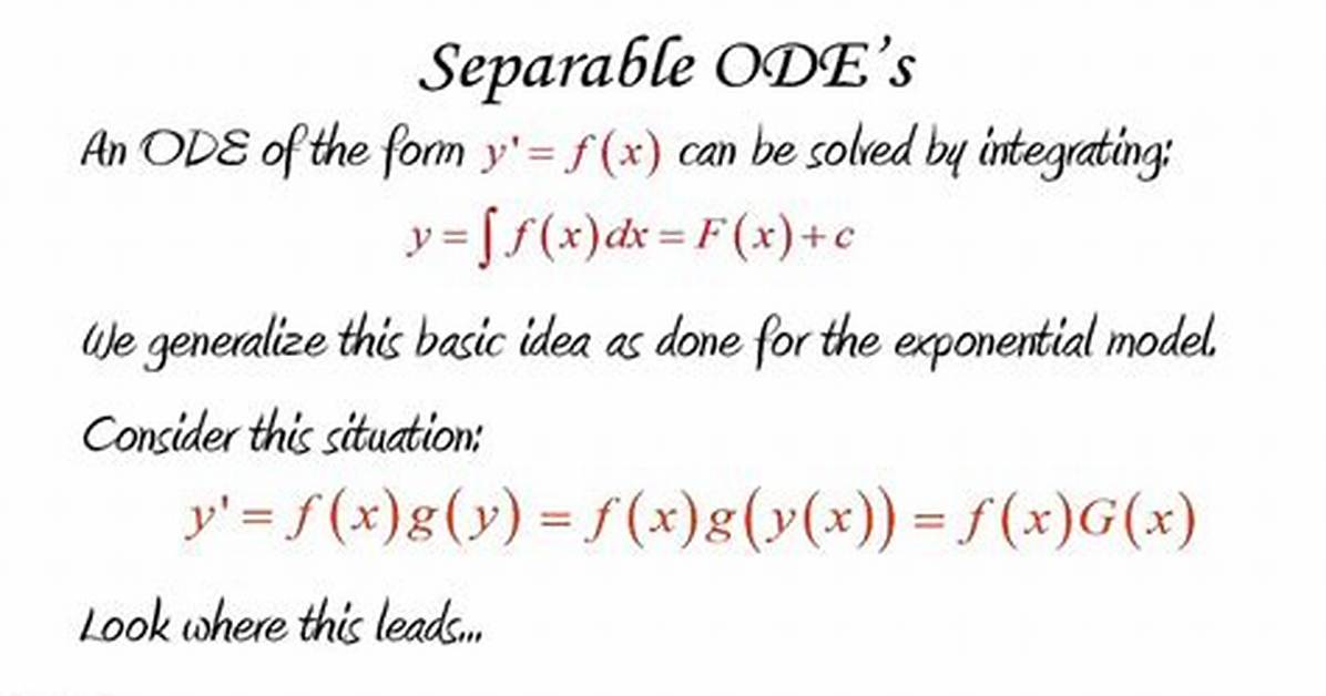 When Is an Ode Separable?