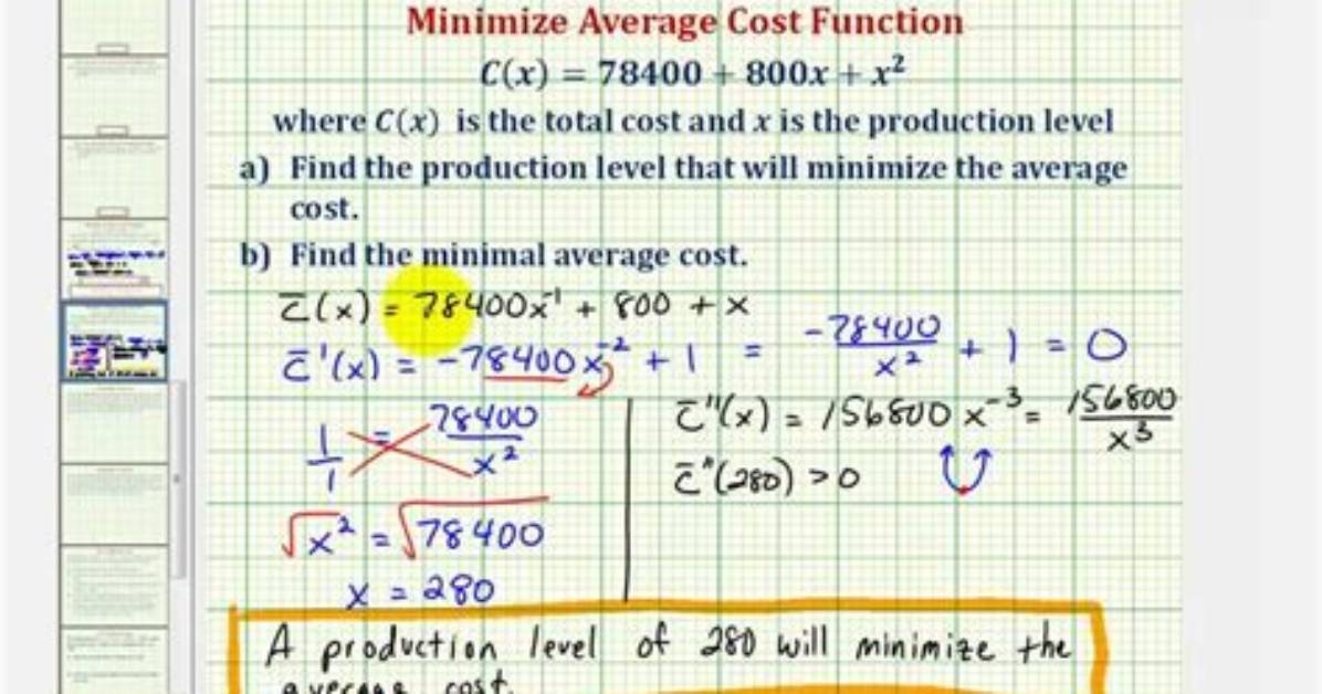When Is Average Cost Minimize?