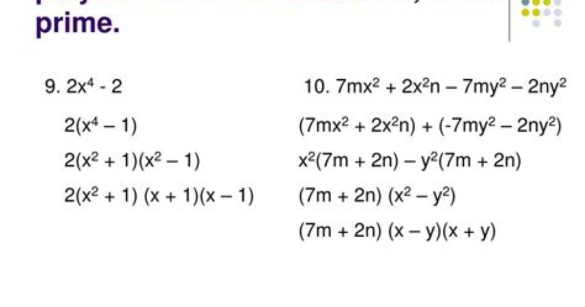 When Is Something Not Factorable?