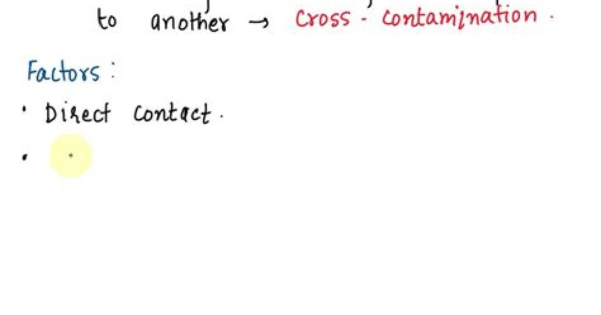 When Microorganisms Are Transferred from One Surface?