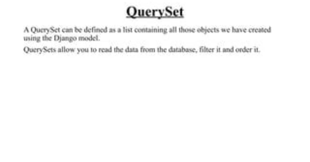 When Querysets Are Evaluated?