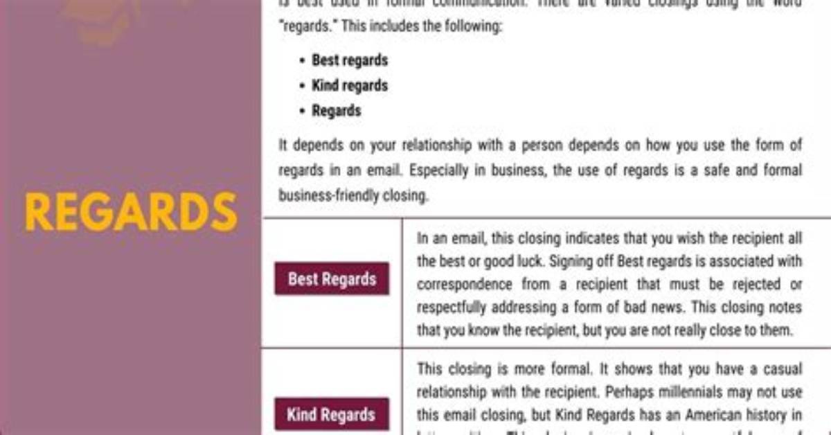 When Regards Is Used?