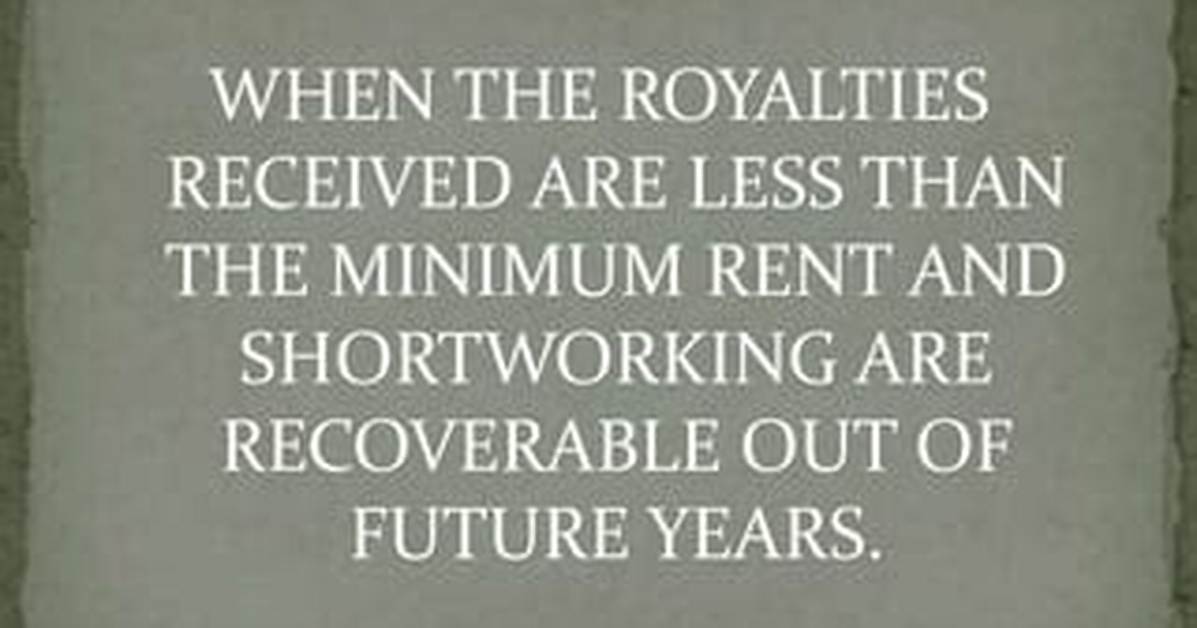 When Royalties Are Less Than the Minimum Rent?