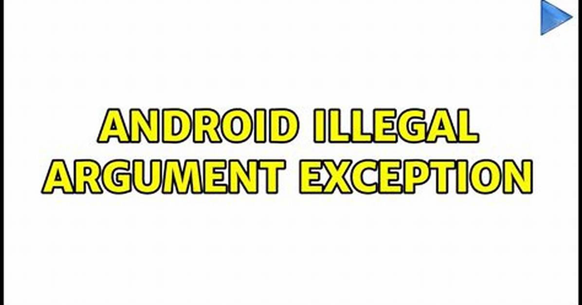 When Should an Illegalargumentexception Be Thrown?