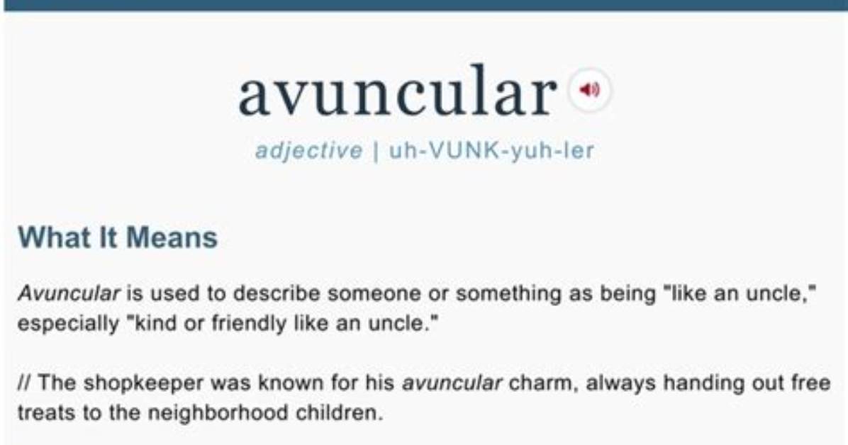 When Someone Is Avuncular?