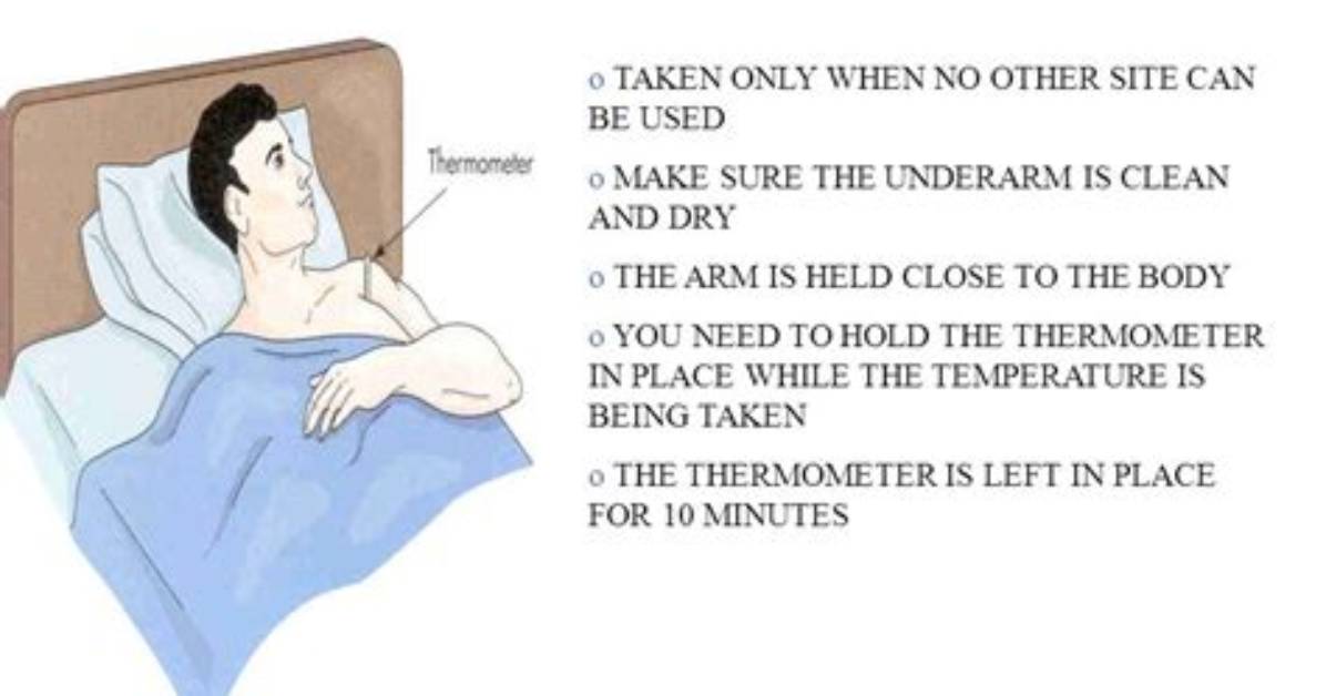When Taking an Axillary Temperature It Is Important to?
