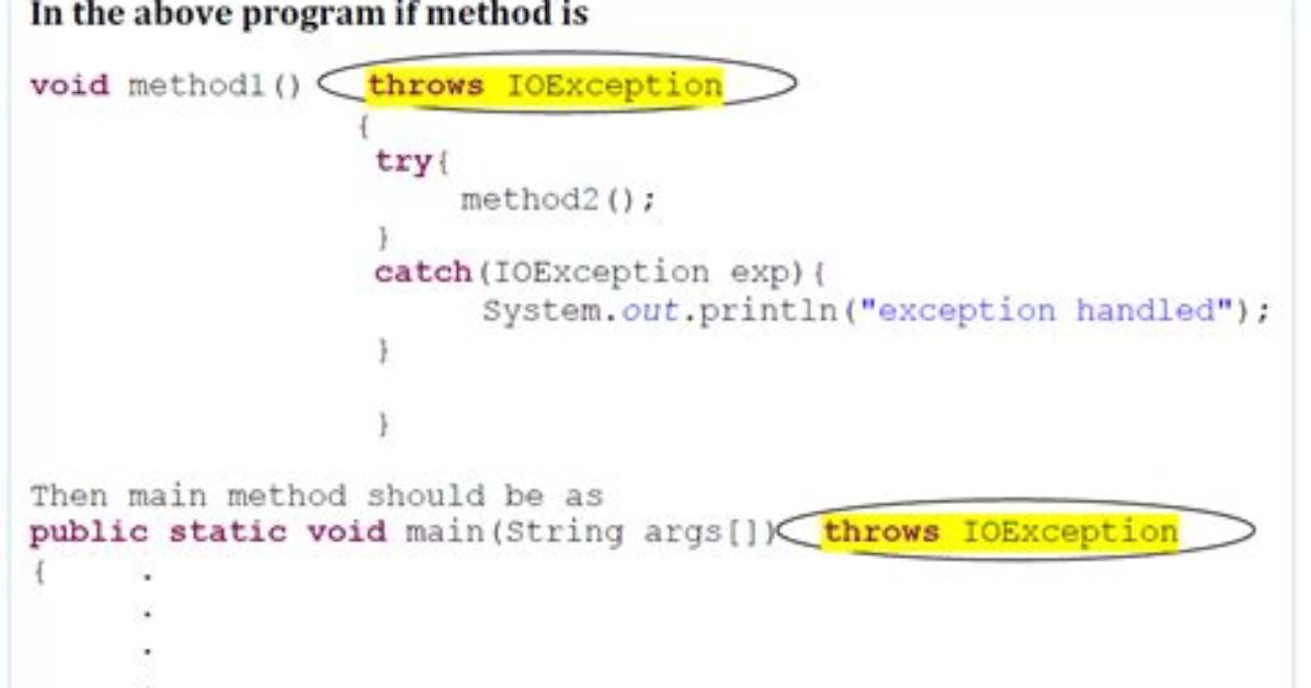 When Throw Keyword Is Used in Java?